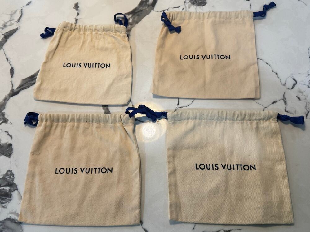 Authentic Louis Vuitton Medium (4) String Closure Dust Bags 8x8 D21324
